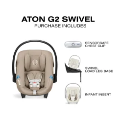 Cybex Aton G2 Swivel Infant Car Seat with Load Leg Base - Almond Beige