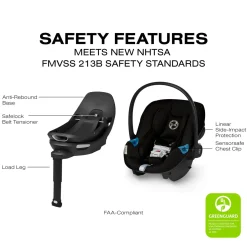 Cybex Aton G2 Swivel Infant Car Seat with Load Leg Base - Moon Black