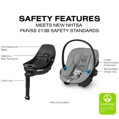 Cybex Aton G2 Swivel Infant Car Seat with Load Leg Base - Stone Grey