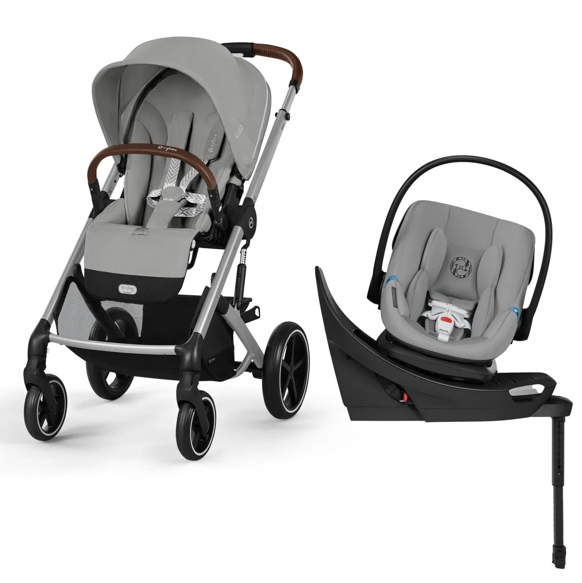 Cybex Balios S Lux + Aton G2 Swivel Travel System Bundle - Stone Grey