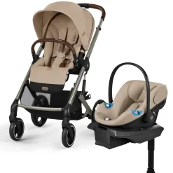 Cybex Balios S Lux + Aton G2 Travel System Bundle - Almond Beige