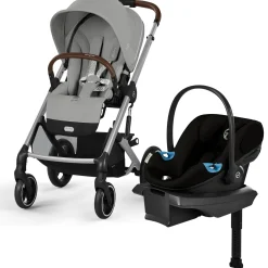 Cybex Balios S Lux + Aton G2 Travel System Bundle - Stone Grey / Moon Black