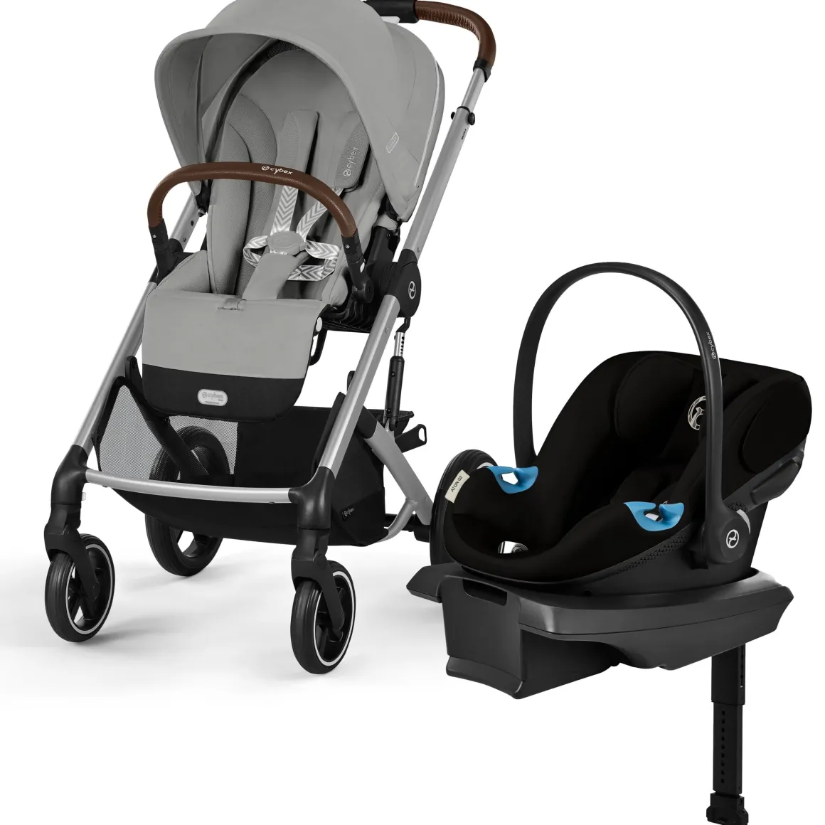 Cybex Balios S Lux + Aton G2 Travel System Bundle - Stone Grey / Moon Black