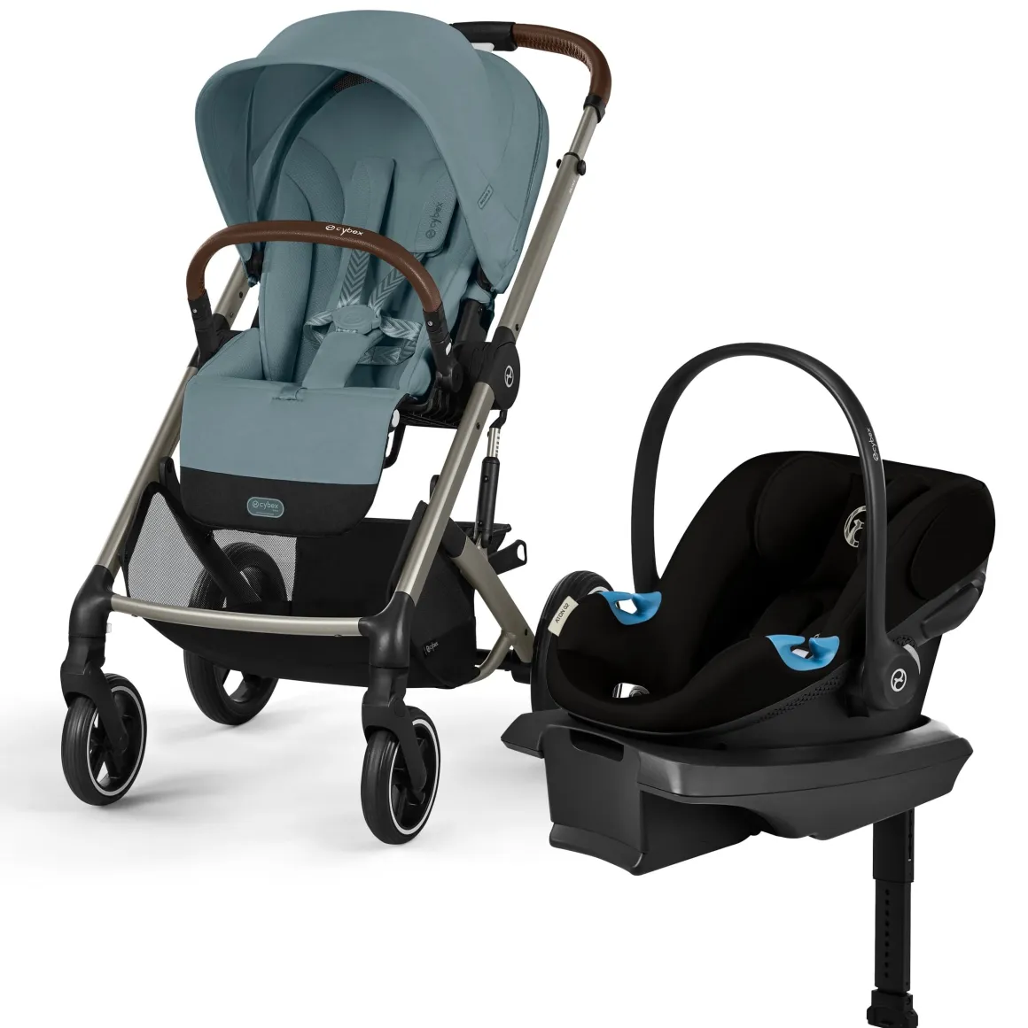 Cybex Balios S Lux + Aton G2 Travel System Bundle - Stormy Blue / Moon Black