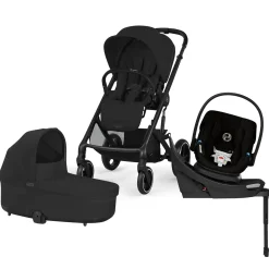 Cybex Balios S Lux + Cot + Aton G2 Swivel Travel System Bundle - Moon Black