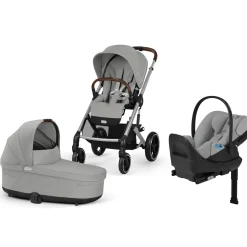Cybex Balios S Lux + Cot + Cloud G Pro Travel System Bundle - Stone Grey