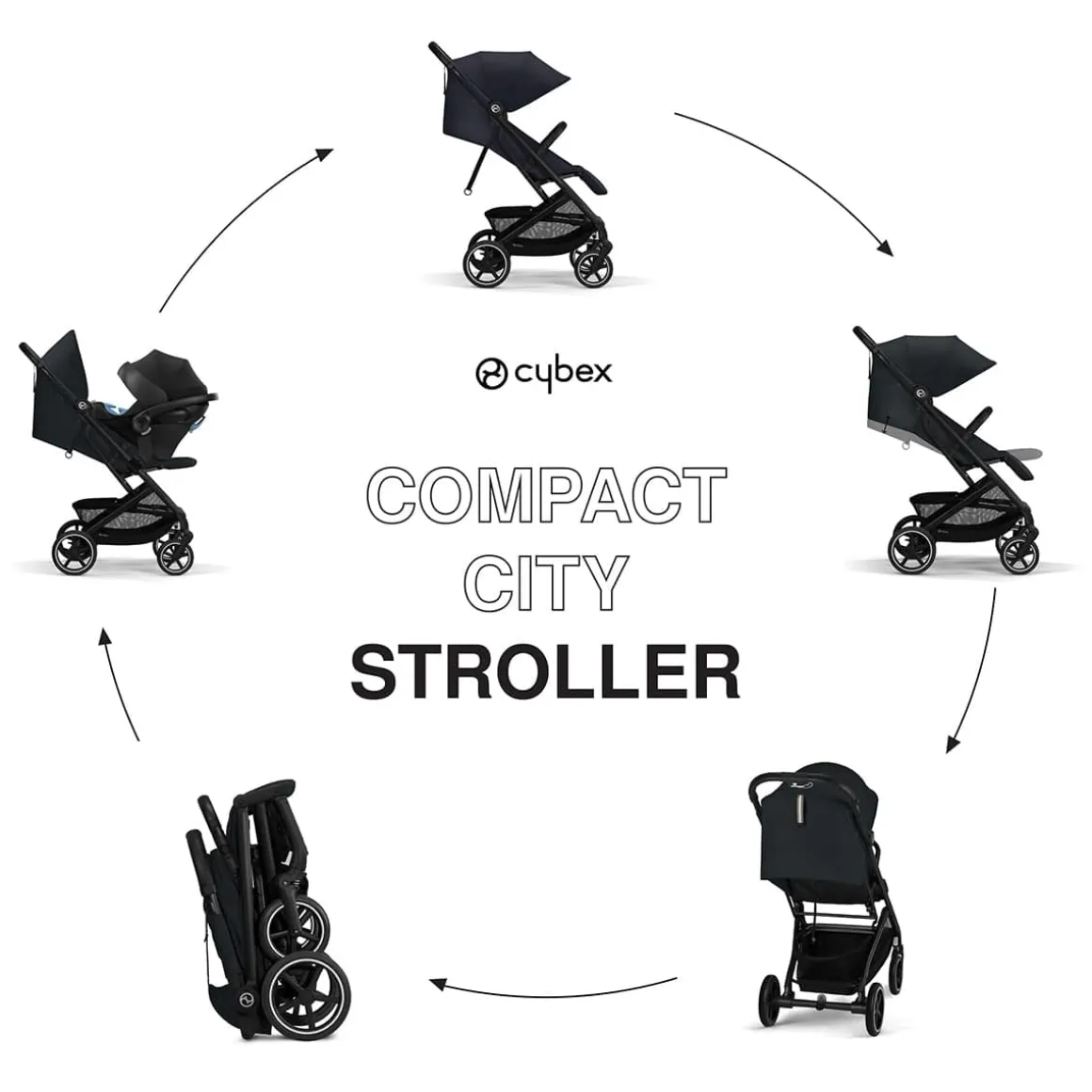 Cybex Beezy 2 Compact Stroller - Magic Black