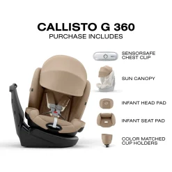 Cybex Callisto G 360 Rotating All-in-One Convertible Car Seat - Almond Beige