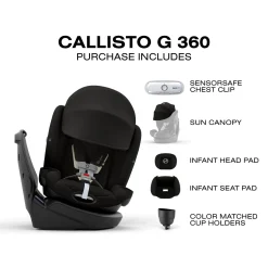 Cybex Callisto G 360 Rotating All-in-One Convertible Car Seat - Moon Black