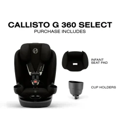 Cybex Callisto G 360 SELECT Rotating All-in-One Convertible Car Seat - Black