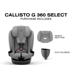 Cybex Callisto G 360 SELECT Rotating All-in-One Convertible Car Seat - Grey