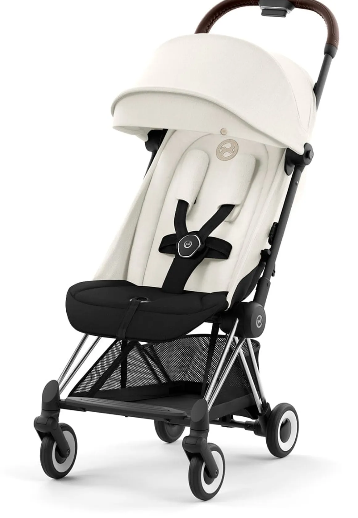 Cybex COYA Compact Stroller - Chrome / Dark Brown / Off White