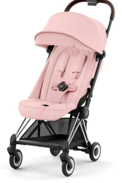 Cybex COYA Compact Stroller - Chrome / Dark Brown / Peach Pink