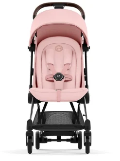Cybex COYA Compact Stroller - Chrome / Dark Brown / Peach Pink