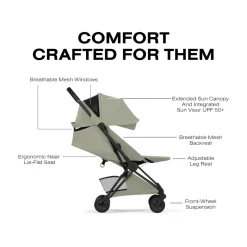 Cybex Coya Stroller (2026) - Style Collection - Matte Black Frame / Sage Green Lux Seat