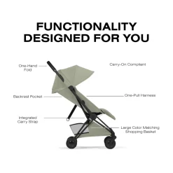 Cybex Coya Stroller (2026) - Style Collection - Matte Black Frame / Sage Green Lux Seat