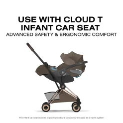 Cybex Coya Stroller (2026) - Style Collection - Rose Gold Frame / Coconut Brown Lux Seat