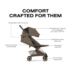 Cybex Coya Stroller (2026) - Style Collection - Rose Gold Frame / Coconut Brown Lux Seat