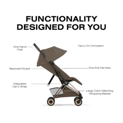 Cybex Coya Stroller (2026) - Style Collection - Rose Gold Frame / Coconut Brown Lux Seat
