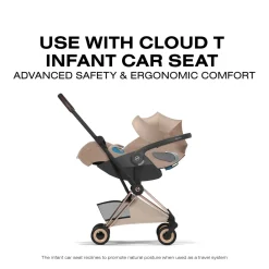 Cybex Coya Stroller (2026) - Style Collection - Rose Gold Frame / Cozy Beige Lux Seat