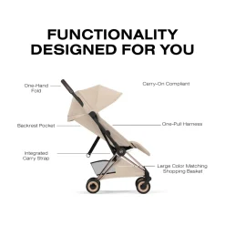 Cybex Coya Stroller (2026) - Style Collection - Rose Gold Frame / Cozy Beige Lux Seat