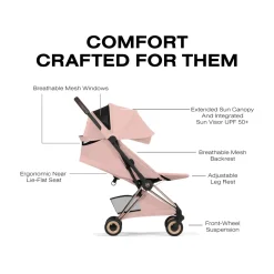 Cybex Coya Stroller (2026) - Style Collection - Rose Gold Frame / Peach Pink Lux Seat