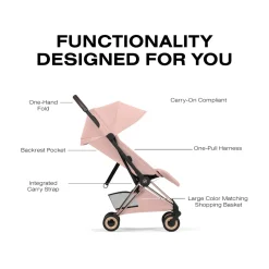 Cybex Coya Stroller (2026) - Style Collection - Rose Gold Frame / Peach Pink Lux Seat