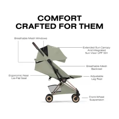 Cybex Coya Stroller (2026) - Style Collection - Rose Gold Frame / Sage Green Lux Seat