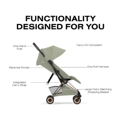 Cybex Coya Stroller (2026) - Style Collection - Rose Gold Frame / Sage Green Lux Seat
