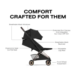 Cybex Coya Stroller (2026) - Style Collection - Rose Gold Frame / Sepia Black Lux Seat