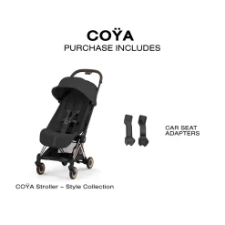 Cybex Coya Stroller (2026) - Style Collection - Rose Gold Frame / Sepia Black Lux Seat