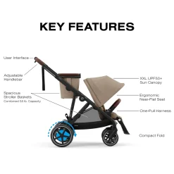 Cybex eGazelle S Electronic Assist Stroller - Black Frame / Almond Beige
