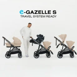 Cybex eGazelle S Electronic Assist Stroller - Black Frame / Almond Beige