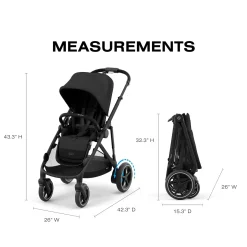 Cybex eGazelle S Electronic Assist Stroller - Black Frame / Moon Black