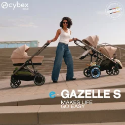 Cybex eGazelle S Electronic Assist Stroller - Silver Frame / Ocean Blue