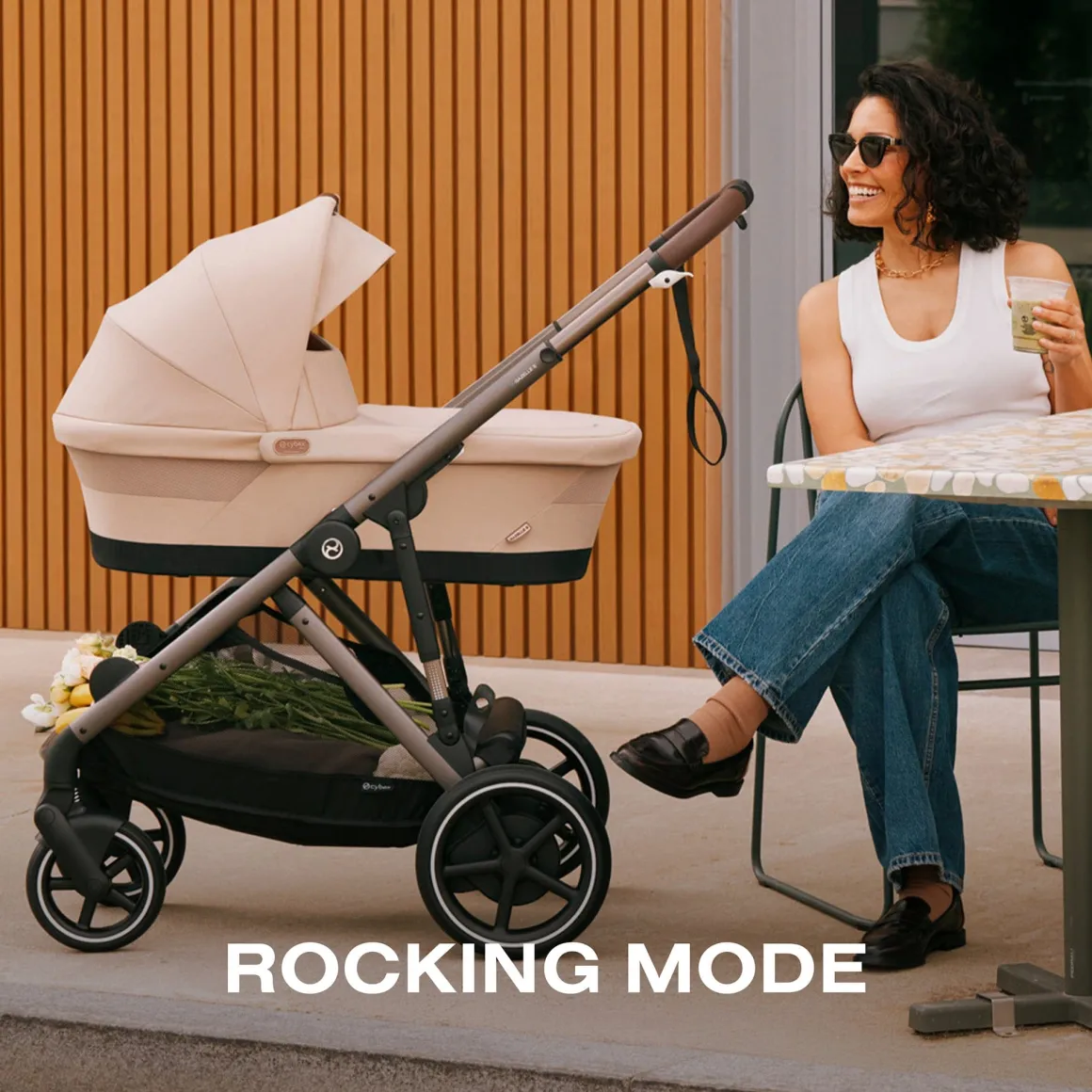 Cybex eGazelle S Electronic Assist Stroller - Taupe Frame / Almond Beige