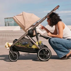 Cybex eGazelle S Electronic Assist Stroller - Taupe Frame / Stormy Blue