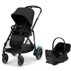 Cybex eGazelle S Stroller + Cloud G Pro Travel System Bundle - Black Frame / Moon Black