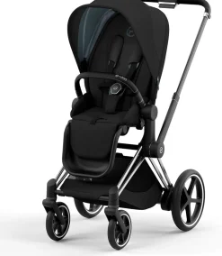 Cybex ePriam 2 Electronic Assist Stroller (One Box) - Chrome / Black / Deep Black