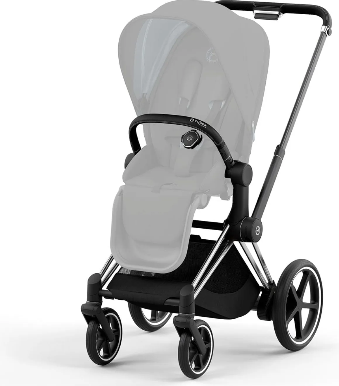 Cybex ePriam 2 Electronic Assist Stroller Frame - Chrome / Black
