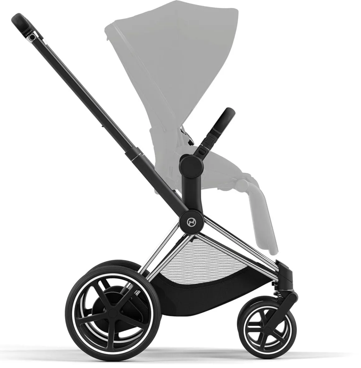 Cybex ePriam 2 Electronic Assist Stroller Frame - Chrome / Black