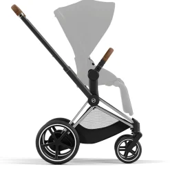 Cybex ePriam 2 Electronic Assist Stroller Frame - Chrome / Brown