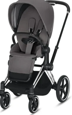 Cybex ePriam Stroller - Chrome/Black/Manhattan Grey