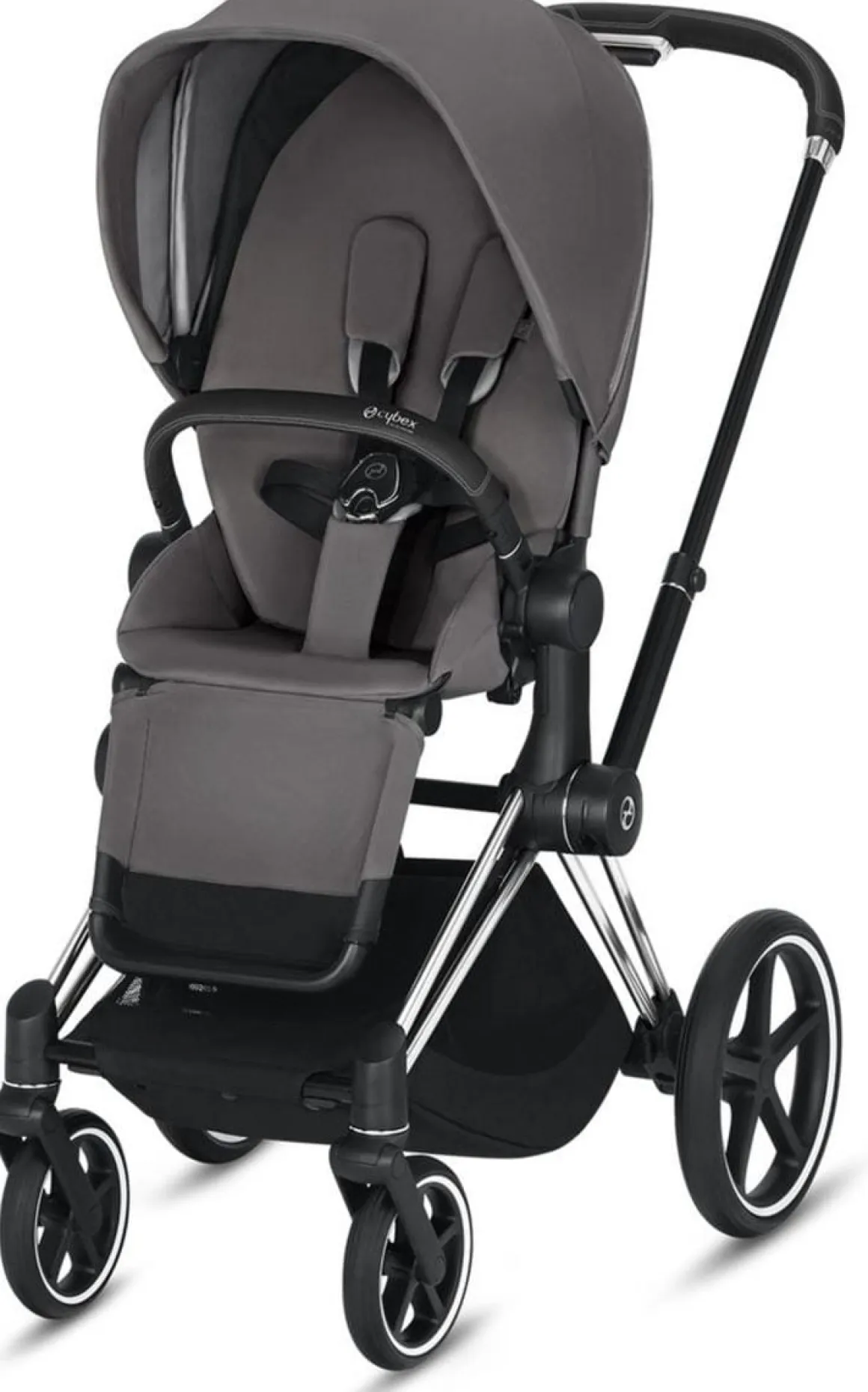 Cybex ePriam Stroller - Chrome/Black/Manhattan Grey