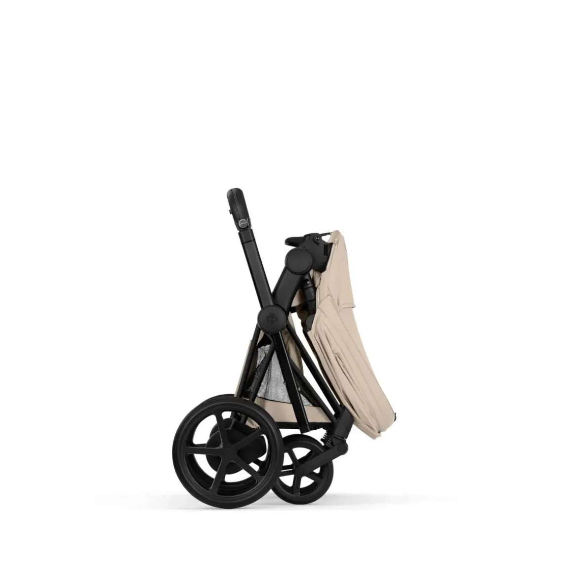 Cybex e-Priam Stroller (2026) - Matte Black Frame / Cozy Beige Lux Seat