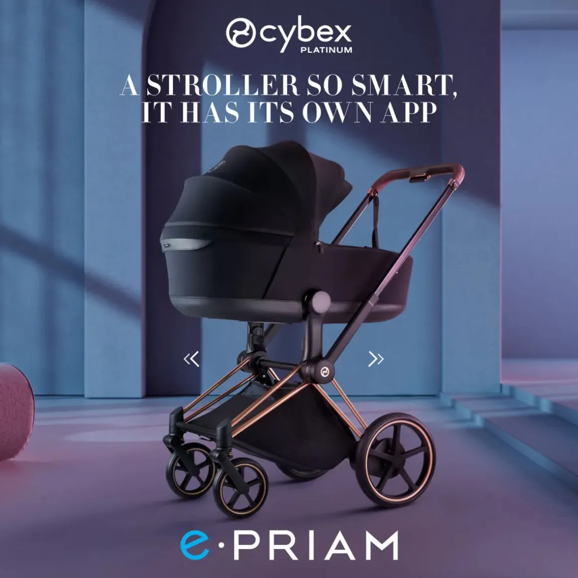 Cybex e-Priam Stroller (2026) - Matte Black Frame / Cozy Beige Lux Seat
