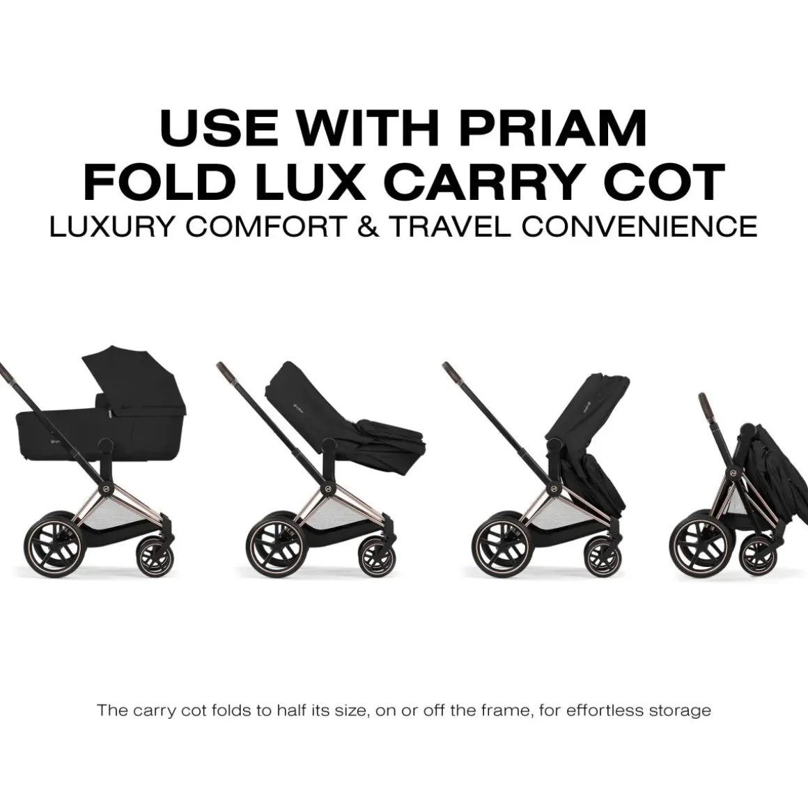 Cybex e-Priam Stroller (2026) - Matte Black Frame / Cozy Beige Lux Seat