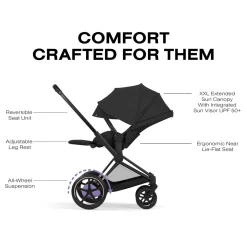 Cybex e-Priam Stroller (2026) - Matte Black Frame / Sepia Black Lux Seat