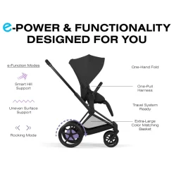Cybex e-Priam Stroller (2026) - Matte Black Frame / Sepia Black Lux Seat