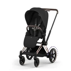 Cybex e-Priam Stroller (2026) - Rose Gold Frame / Sepia Black Lux Seat